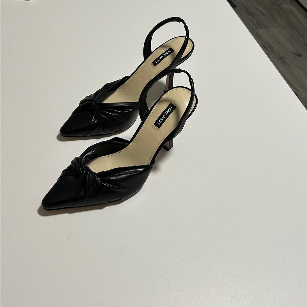 Nine West Black Pointed Slingback Shoes